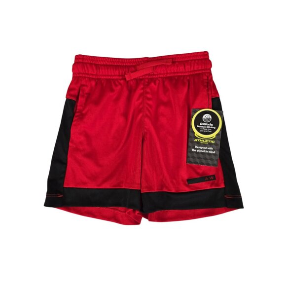 NWT Athletic Works Boys Red Active Knit Shorts Size 4-5 - Picture 1 of 3